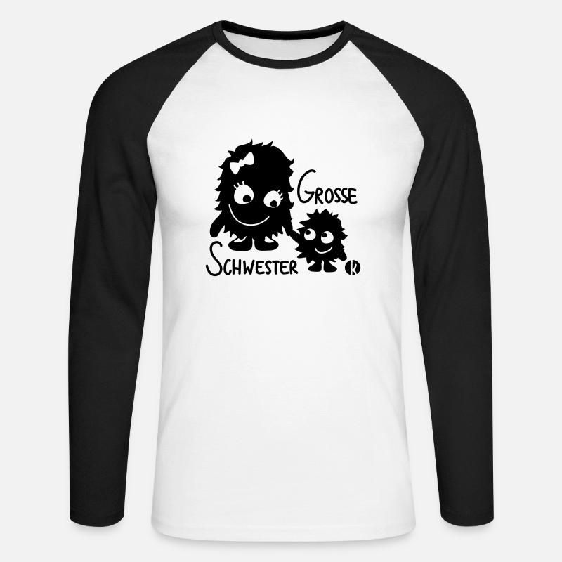 Große Schwester - Unisex Baseballshirt langarm - Weiß/Schwarz