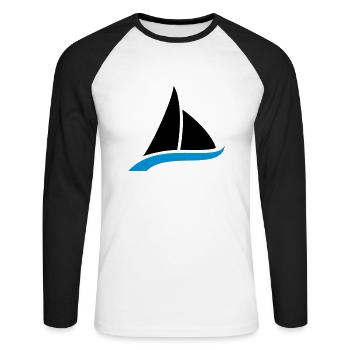 Sailing, Sailor, Sailboat, Boat, Sea, Lake, Sailor - Unisex Long Sleeve Baseball T-Shirt - white/black - Front - Nik (191cm)
