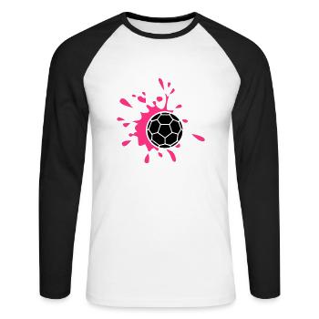 Handball - Unisex Baseballshirt langarm - Weiß/Schwarz - Vorne - Nik (191cm)