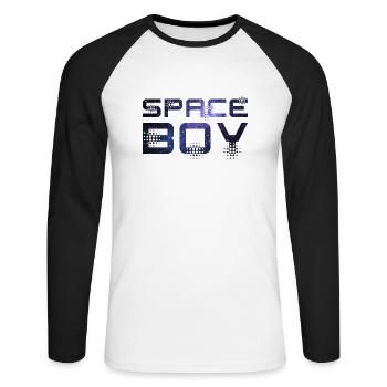 Space Boy - T-shirt baseball manches longues Homme - blanc/noir - Devant - Nik (191cm)