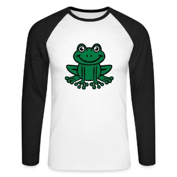 Frog - Unisex Long Sleeve Baseball T-Shirt - white/black - Front - Nik (191cm)