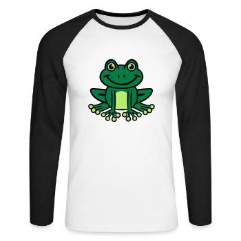 Frog - Unisex Long Sleeve Baseball T-Shirt - white/black - Front - Nik (191cm)