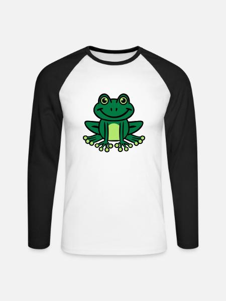 Frog - Unisex Long Sleeve Baseball T-Shirt - white/black