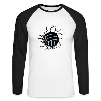 Crack volley impact ground volleyball waterpolo - Unisex Long Sleeve Baseball T-Shirt - white/black - Front - Nik (191cm)