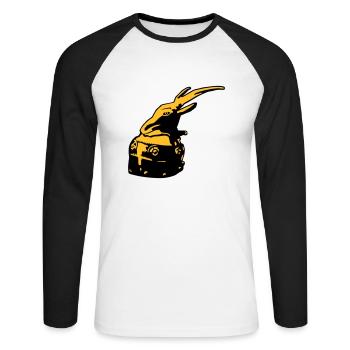 casque albanais de Skanderbeg Tirana Albanie - T-shirt baseball manches longues Homme - blanc/noir - Devant - Nik (191cm)