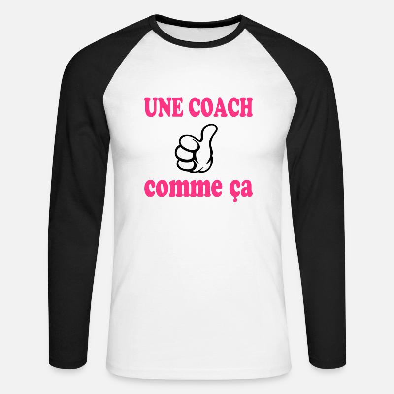 Une coach comme ça - Unisex Baseballshirt langarm - Weiß/Schwarz
