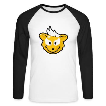 Smiley Fox - Unisex Long Sleeve Baseball T-Shirt - white/black - Front - Nik (191cm)