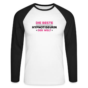 Hypnotiseur Hypnotiseurin Hypnose Akupunktur - Unisex Baseballshirt langarm - Weiß/Schwarz - Vorne - Nik (191cm)
