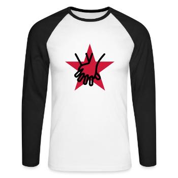 Erste Hilfe / Retter / Retterin / Arzt - Unisex Baseballshirt langarm - Weiß/Schwarz - Vorne - Nik (191cm)