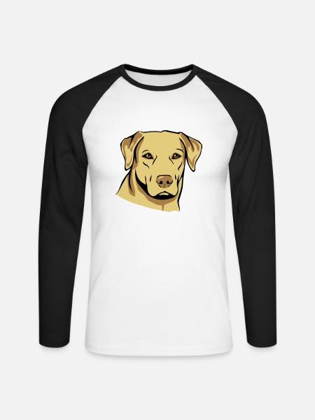 Dog mops - Unisex Long Sleeve Baseball T-Shirt - white/black