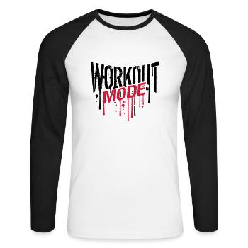mode d'entraînement graffiti chute gym spray bête - T-shirt baseball manches longues Homme - blanc/noir - Devant - Nik (191cm)
