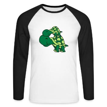 cuddle baby child little boy mom dad family small - Unisex Long Sleeve Baseball T-Shirt - white/black - Front - Nik (191cm)