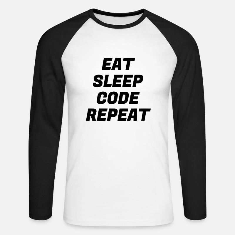 Entwickler / Informatiker / Programmierer / - Unisex Baseballshirt langarm - Weiß/Schwarz