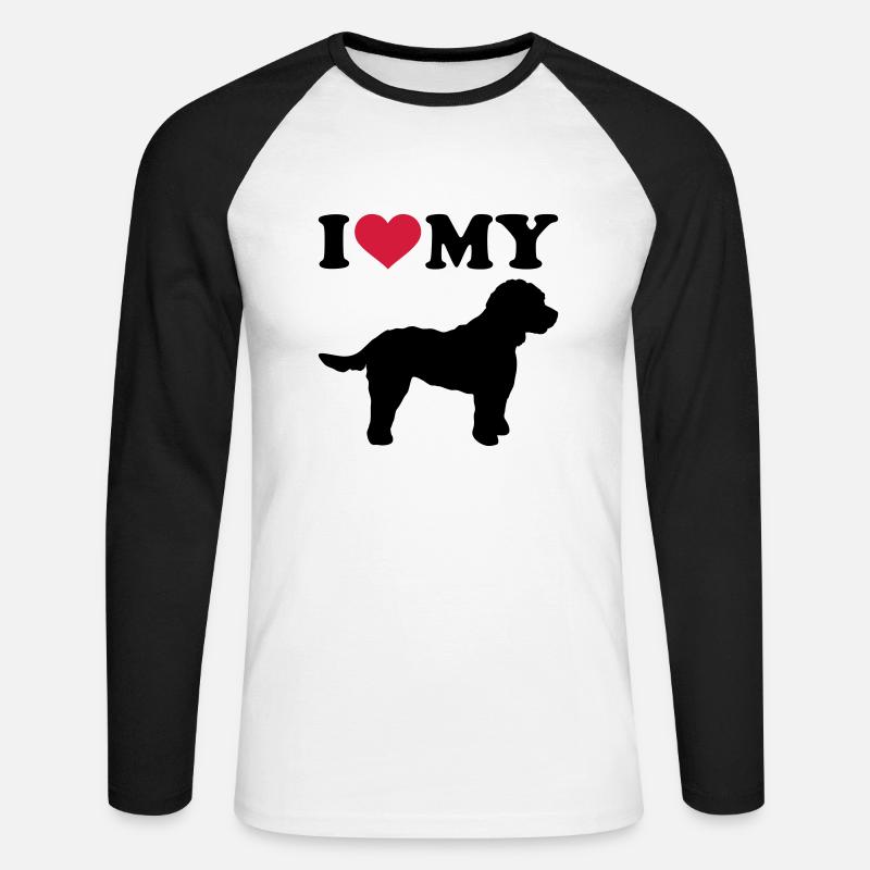 Cockapoo - Unisex Baseballshirt langarm - Weiß/Schwarz