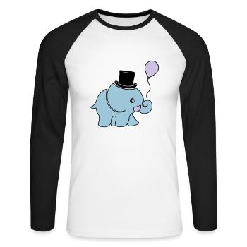 elefant_artist_002 - Unisex Baseballshirt langarm - Weiß/Schwarz - Vorne - Nik (191cm)