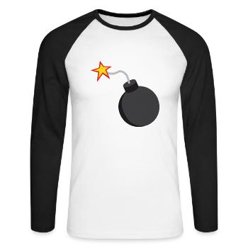 bombe - T-shirt baseball manches longues Homme - blanc/noir - Devant - Nik (191cm)