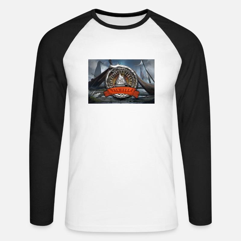 VALHALLA 2 - Unisex Baseballshirt langarm - Weiß/Schwarz