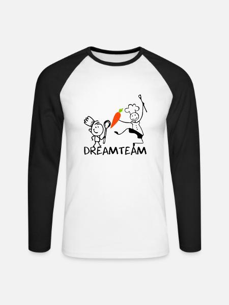 Dreamteam - Unisex Long Sleeve Baseball T-Shirt - white/black