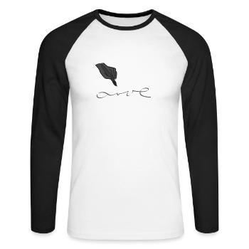 Zeichnen Liebe - Unisex Baseballshirt langarm - Weiß/Schwarz - Vorne - Nik (191cm)