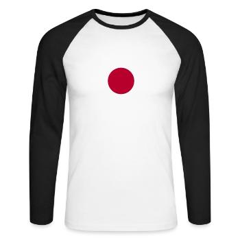 Japon drapeau - T-shirt baseball manches longues Homme - blanc/noir - Devant - Nik (191cm)