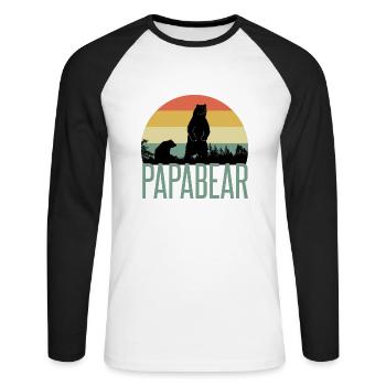 Papa Bear and Baby Bear for Father's Day - Unisex Long Sleeve Baseball T-Shirt - white/black - Front - Nik (191cm)
