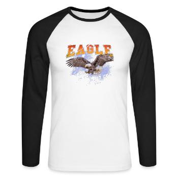 Eagle Eagle Freedom Freedom Nature Aventure - T-shirt baseball manches longues Homme - blanc/noir - Devant - Nik (191cm)