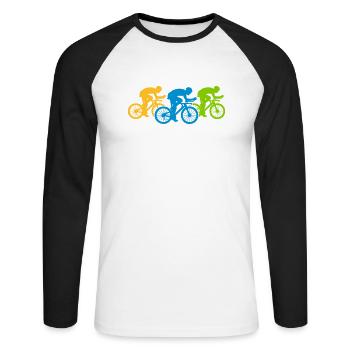 Bicycle Team Triathlon - Unisex Long Sleeve Baseball T-Shirt - white/black - Front - Nik (191cm)