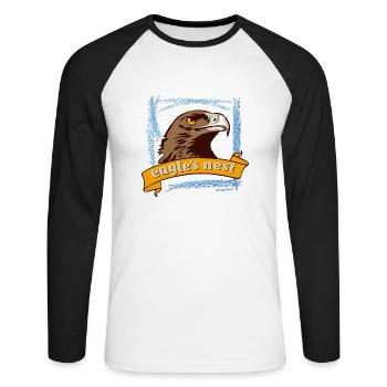Nid d’aigles Kehlstein Kehlsteinhaus Berchtesgaden - T-shirt baseball manches longues Homme - blanc/noir - Devant - Nik (191cm)