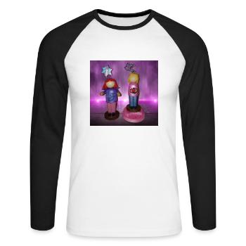 Magic - Unisex Baseballshirt langarm - Weiß/Schwarz - Vorne - Nik (191cm)