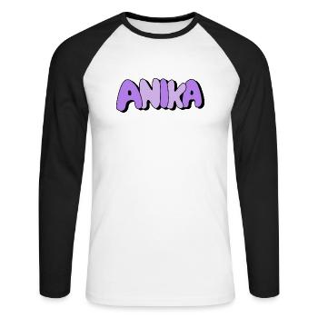 Anonymous - Unisex Long Sleeve Baseball T-Shirt - white/black - Front - Nik (191cm)
