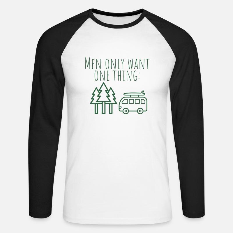 MowoT Van am Wald - Unisex Baseballshirt langarm - Weiß/Schwarz