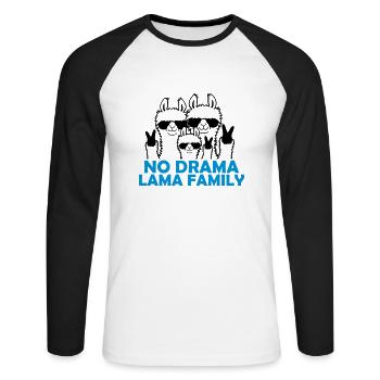 Parents No Drama Llama - Unisex Long Sleeve Baseball T-Shirt - white/black - Front - Nik (191cm)