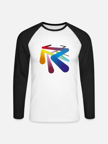 Farben Pipelines - Unisex Baseballshirt langarm - Weiß/Schwarz