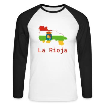 La Rioja - Unisex Long Sleeve Baseball T-Shirt - white/black - Front - Nik (191cm)