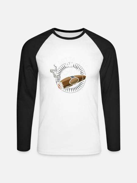 Gotta Tap Dat Ash - Passionszigarre - Unisex Baseballshirt langarm - Weiß/Schwarz