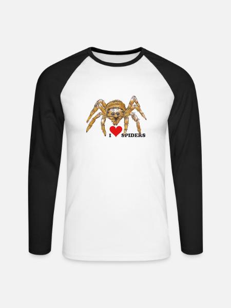 Spinne, Halloween, Arachnophobie, Monster - Unisex Baseballshirt langarm - Weiß/Schwarz