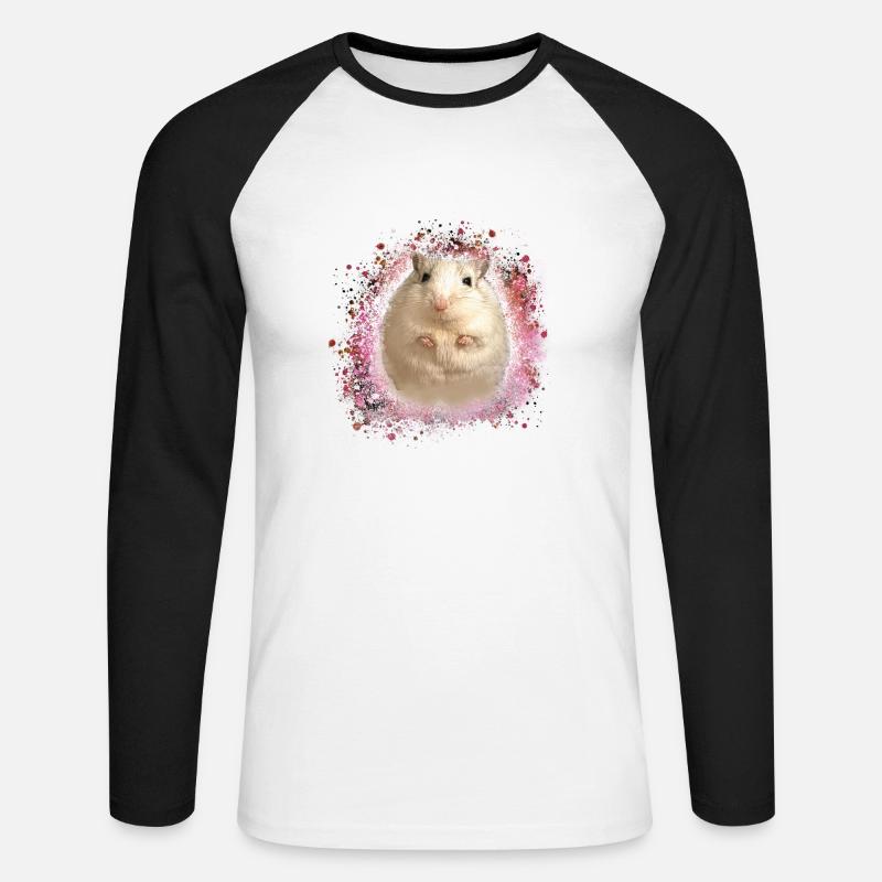 Springmaus,maus,graffiti,malerei,spitzmaus - Unisex Baseballshirt langarm - Weiß/Schwarz