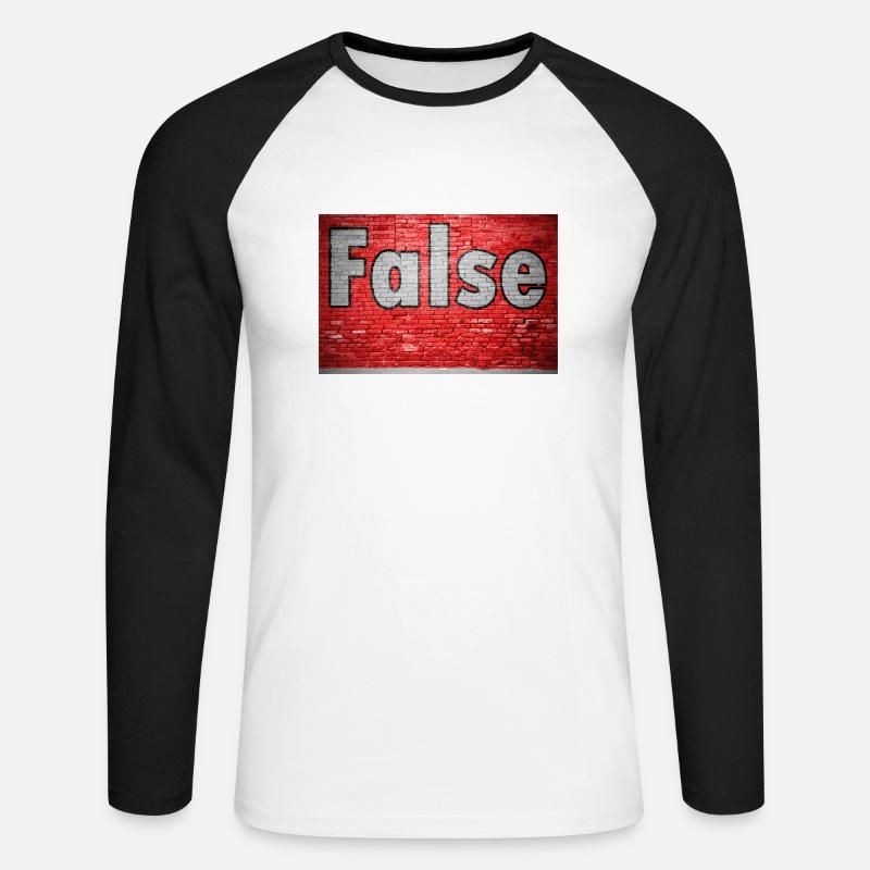 False Ziegelsteinmauer Graffiti - Unisex Baseballshirt langarm - Weiß/Schwarz