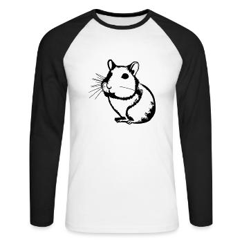 Hamster Cute Animal Rodent Animals Pet Vector 5 - Unisex Long Sleeve Baseball T-Shirt - white/black - Front - Nik (191cm)