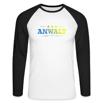 Anwalt Beruf - Unisex Baseballshirt langarm - Weiß/Schwarz - Vorne - Nik (191cm)