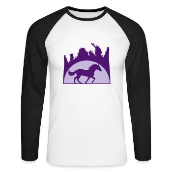 Sun Beach Palm Horse - Unisex Long Sleeve Baseball T-Shirt - white/black - Front - Nik (191cm)