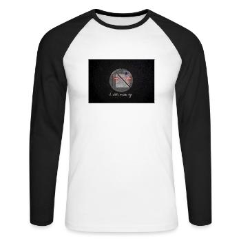 Laser Eyes 2 - Unisex Baseballshirt langarm - Weiß/Schwarz - Vorne - Nik (191cm)