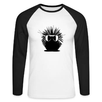 Porcupine Lunettes de soleil Mignons animaux Vector 21 - T-shirt baseball manches longues Homme - blanc/noir - Devant - Nik (191cm)