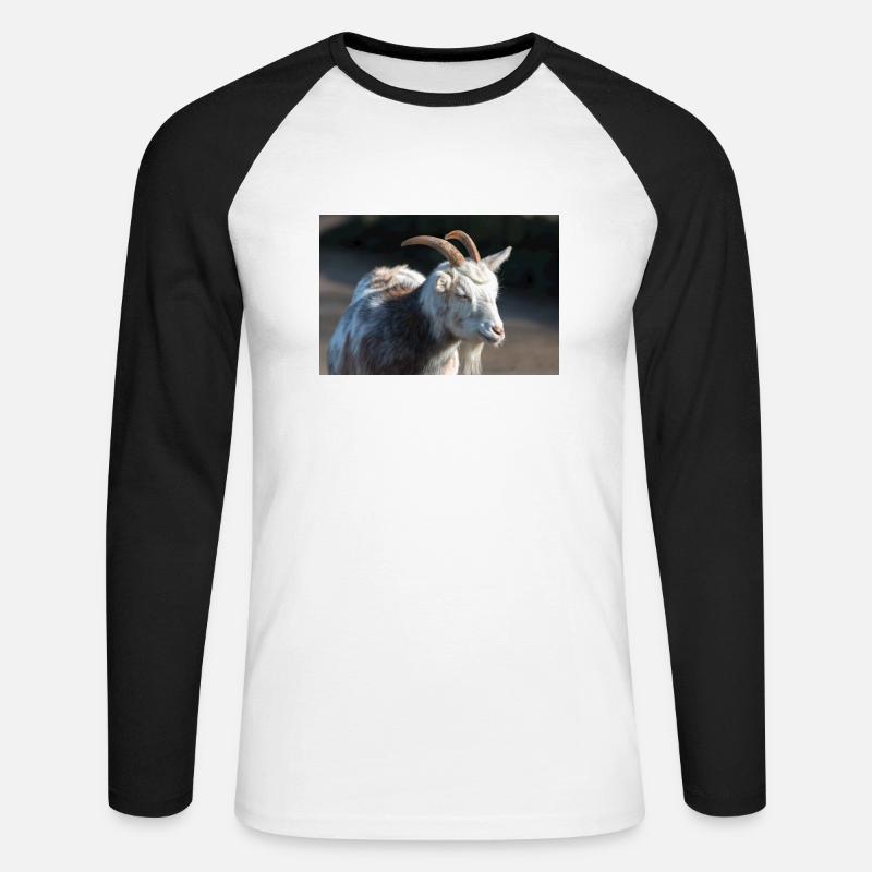 Zwergziege oder Zwergziege - Unisex Baseballshirt langarm - Weiß/Schwarz