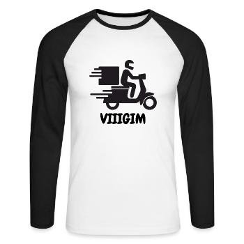 scooter vigim - T-shirt baseball manches longues Homme - blanc/noir - Devant - Nik (191cm)