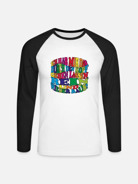 witziges Nicht-Nachdenken-Design / lustige Sprüche - Unisex Baseballshirt langarm - Weiß/Schwarz