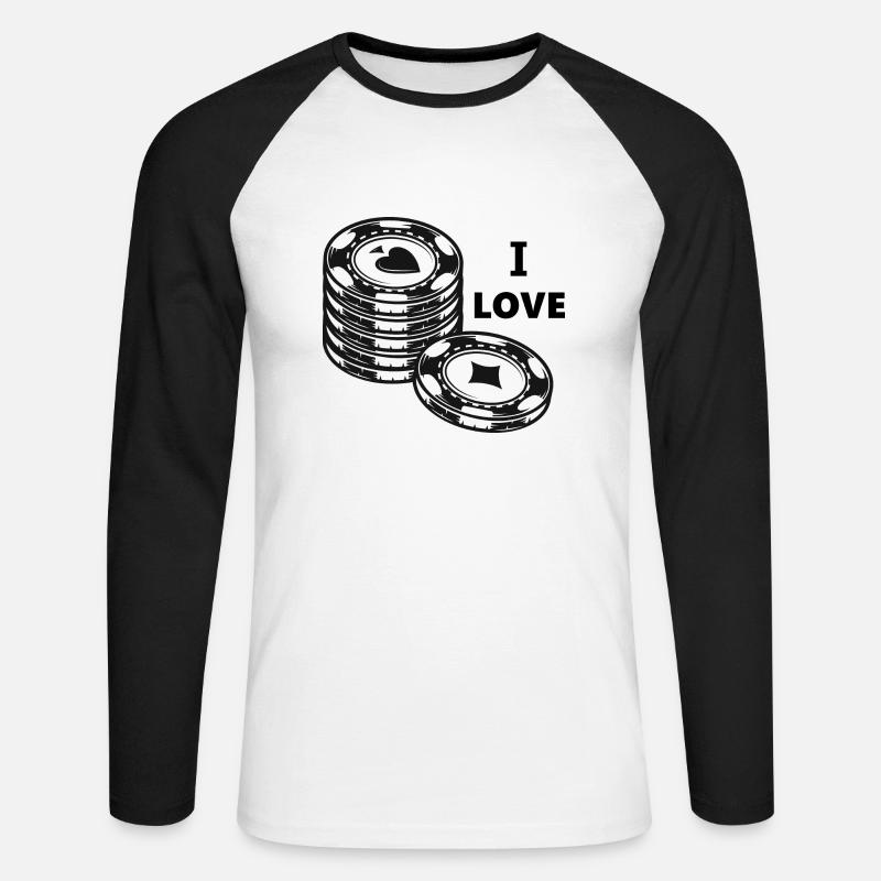 boardgame chess backgammon game night - Unisex Baseballshirt langarm - Weiß/Schwarz