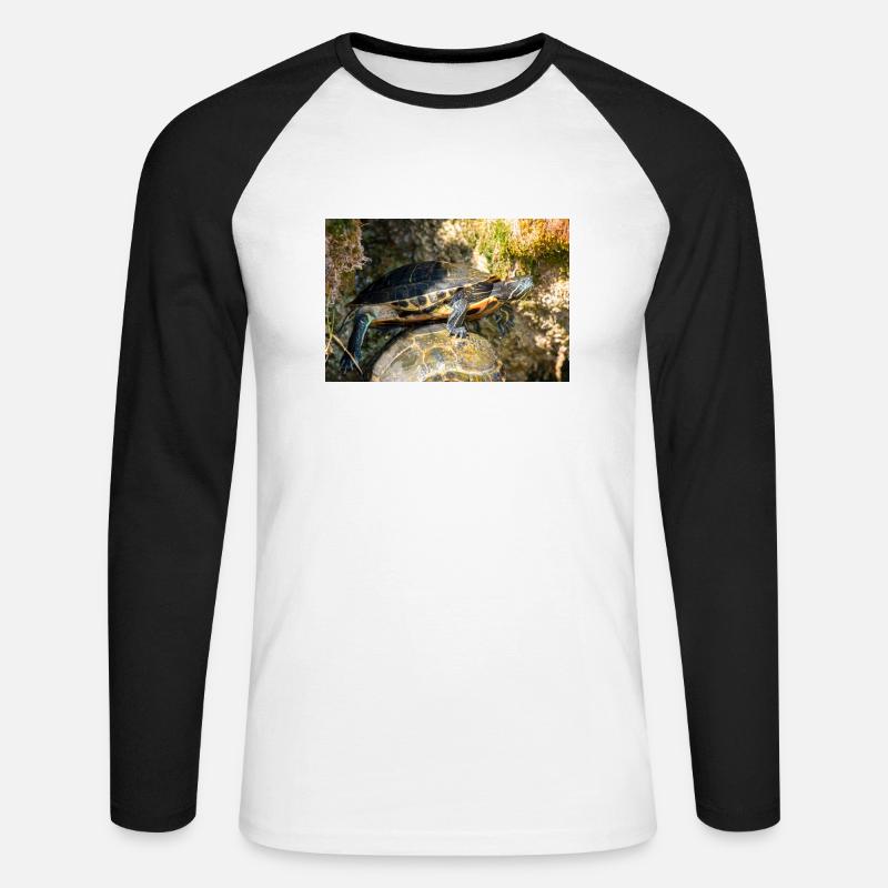 Trachemys scripta scripta scripta - T-shirt baseball manches longues Homme - blanc/noir