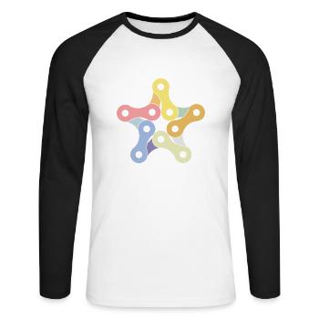 Bicyclette - T-shirt baseball manches longues Homme - blanc/noir - Devant - Nik (191cm)