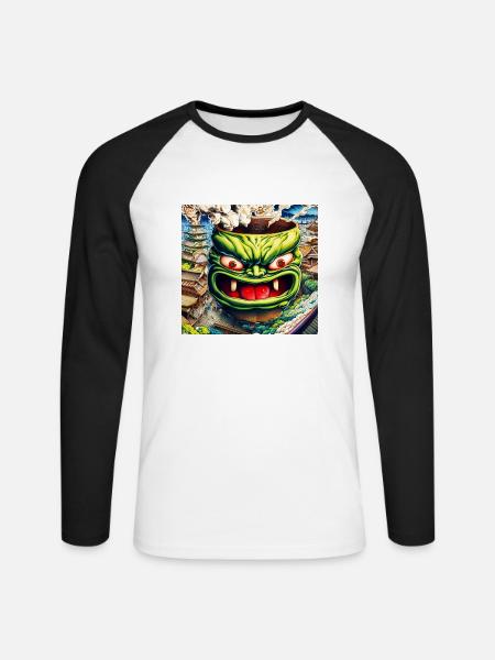 Tee Japan - Unisex Baseballshirt langarm - Weiß/Schwarz